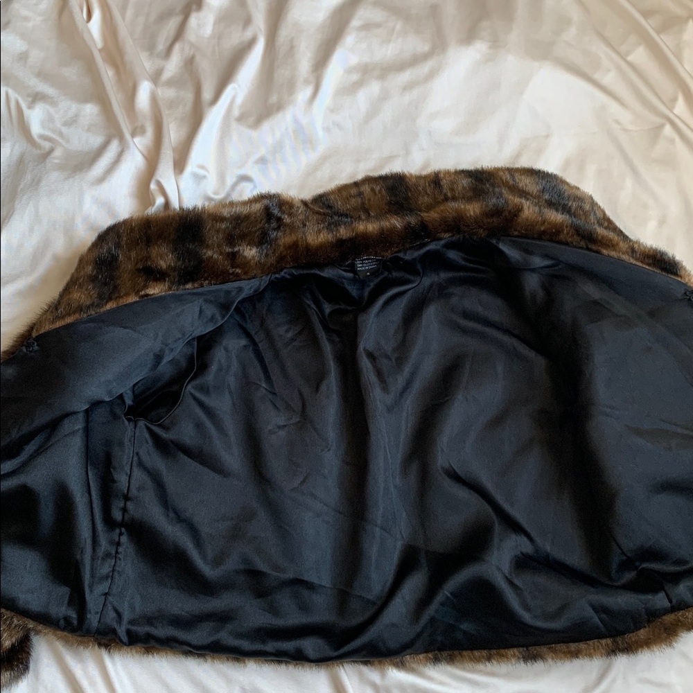 Cejon Mink Style Faux Fur Cropped Jacket Size XL | Cropped Faux Fur Coat - Picture 6 of 10